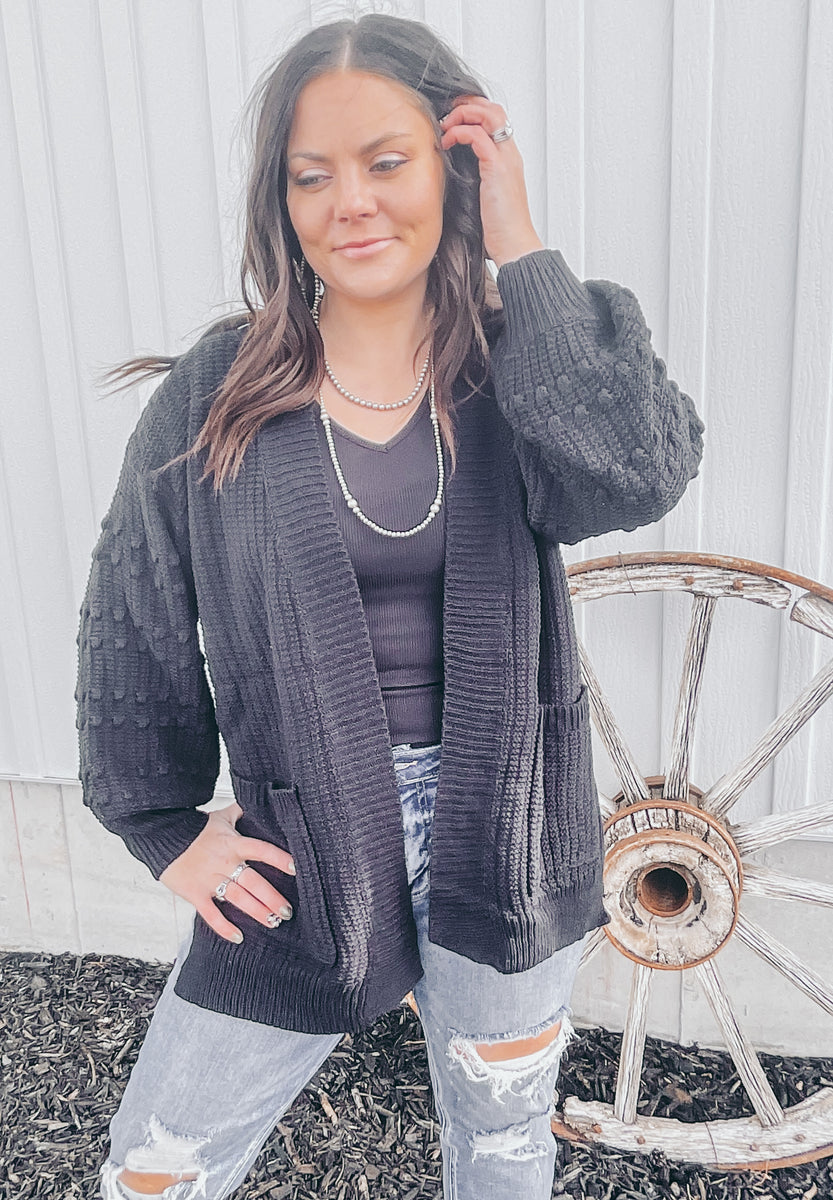 The Polson Textured Cardigan {Black} – The Dirt Road Fashionista