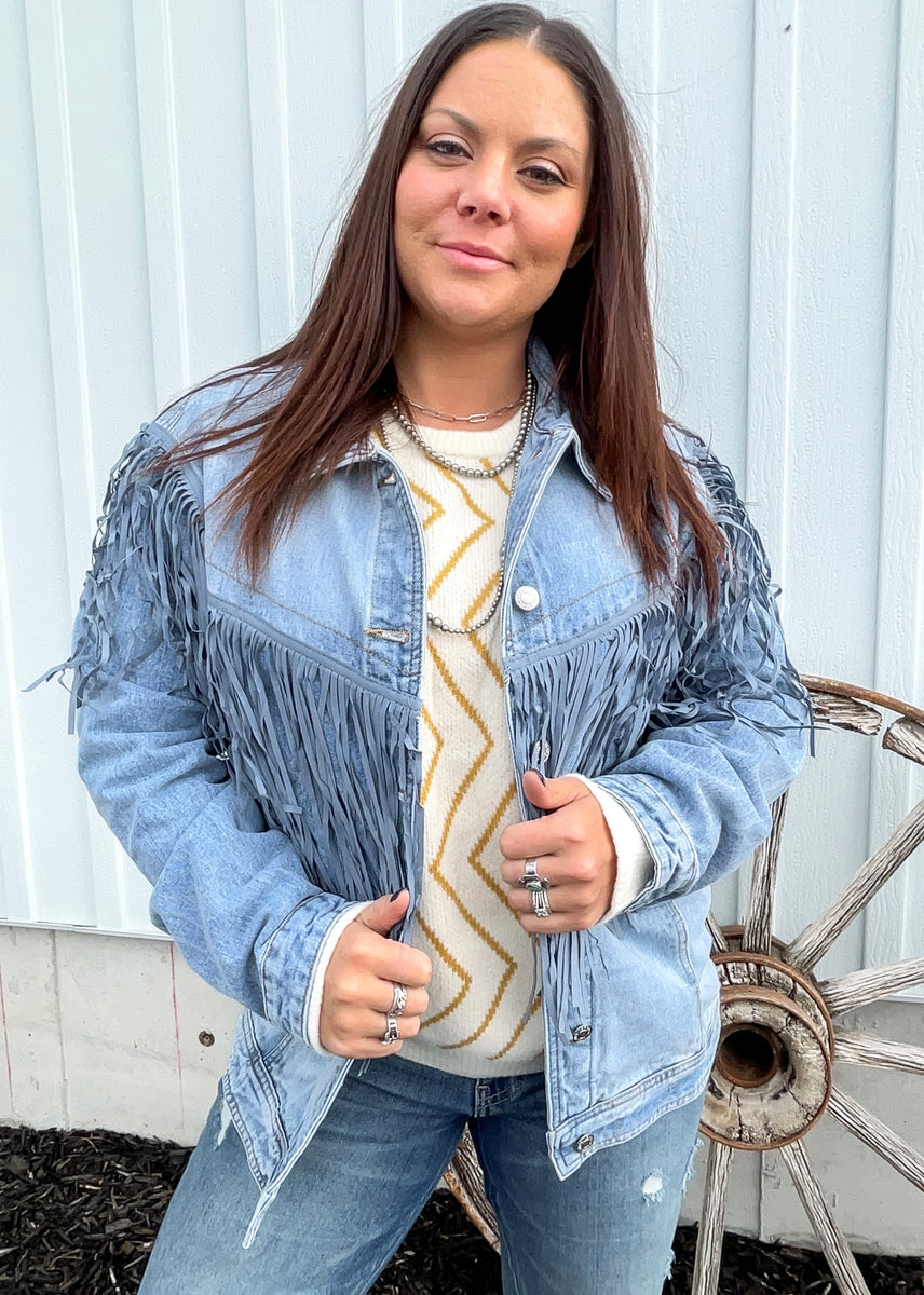Fringe Worthy Denim Jacket – The Dirt Road Fashionista