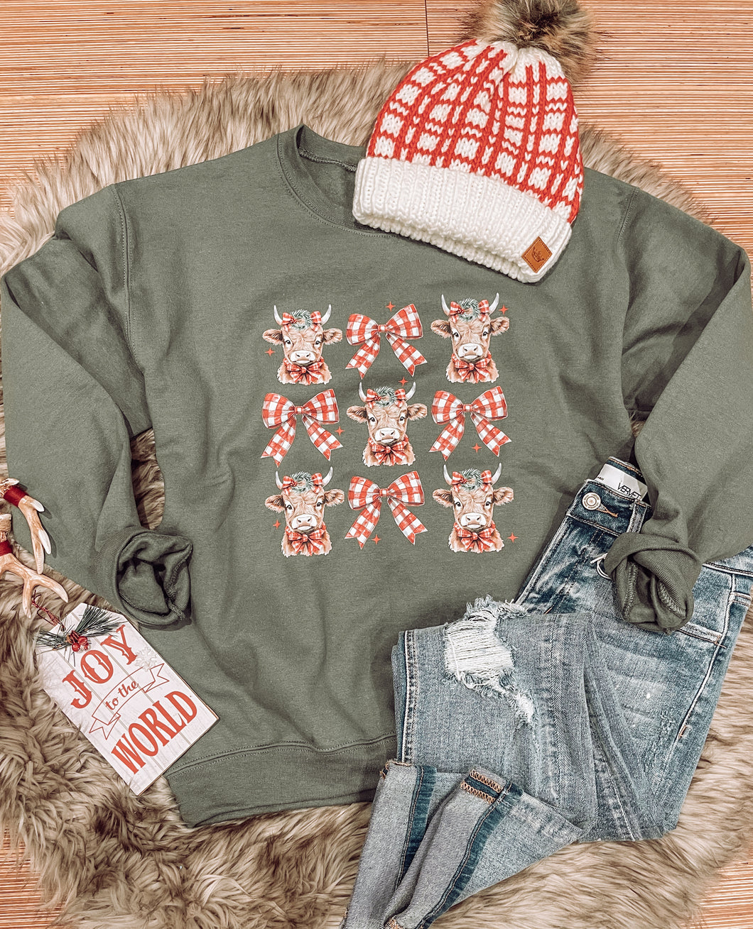 Christmas Calf Pullover Sweatshirt