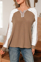 Isabella Lace Contrast Patchwork Long Sleeve Top