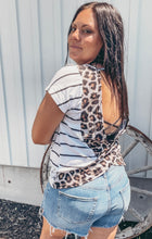 Leopard & Stripes Open-Back Top