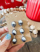 White Buffalo Triple Drop Earrings