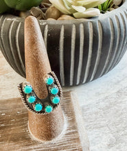 Turquoise Horseshoe Ring {9}