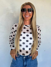 Polka Dot Mesh Long Sleeve