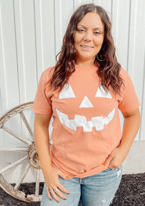 Pumpkin Face Tee (Orange)