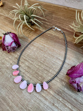 14" Pink Conch Petal Choker – 3mm Sterling Silver Pearls