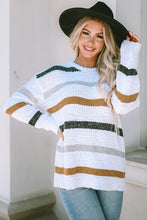 Cora Striped Popcorn Knit Sweater