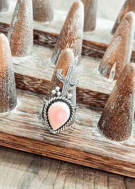 Pink Conch Cactus Ring {Size 8}