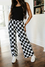 Checkered Wide Leg Comfs - Black Jack