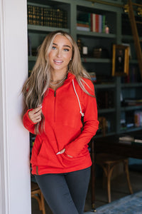 HalfZip Sweatshirt - Cozy Cutie Cherry