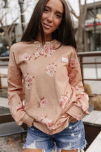 University SideSlit Pullover - Peachy Petals