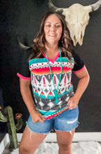 Spark Joy Aztec V-Neck Top
