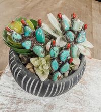 Cactus Turquoise & Coral Ring
