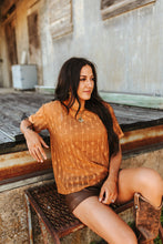 Cowtown Cutesy Lace Tee {Saddle}