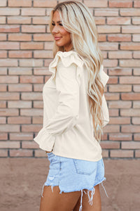 Leanna Ruffled Corduroy Blouse