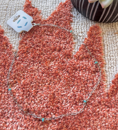 Turquoise Chip Chain Choker