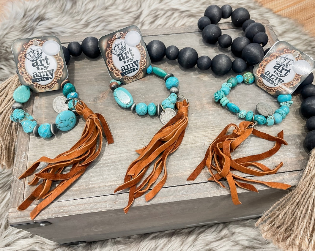Turquoise & Tassels Bracelet