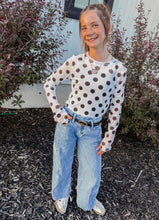 Polka Dot Mesh Long Sleeve