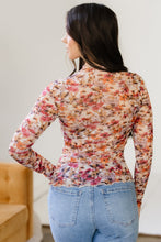 Virginia Floral Print Mesh Long Sleeve Top