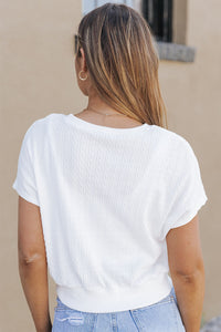 Cassidy Textured Knit Short Sleeve Top