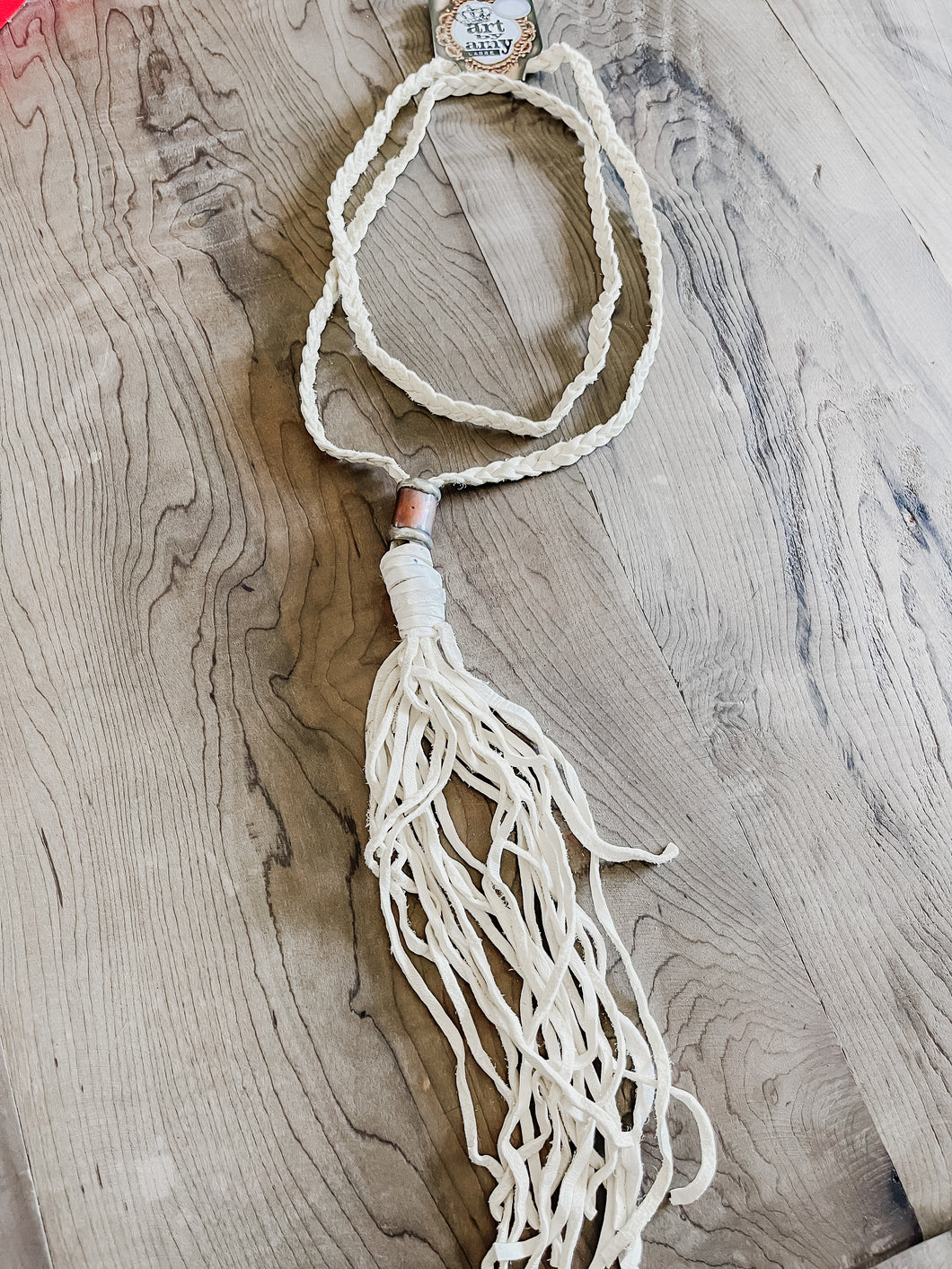 Braided Leather Tassel Necklace