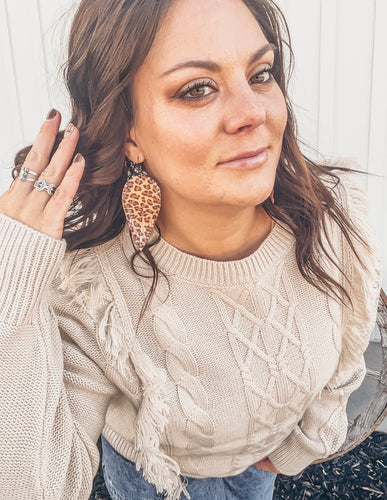 Copper Leopard Earrings