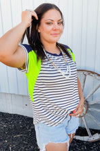 Navy & Neon Tee