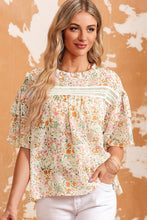 Karsyn Floral Print Wide Ruffle Sleeves Blouse