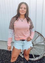 Leopard & Stripes Long Sleeve {Pink}