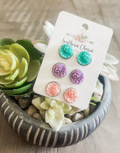 Punchy Pastels Stud Earrings Trio