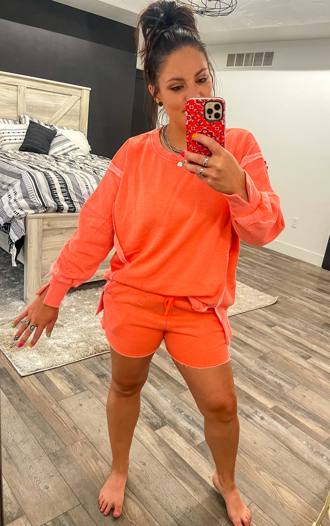 Classic Crew & Lounge Shorts {Coral}