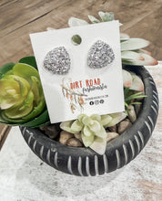 Glittery Triangle Stud Earrings