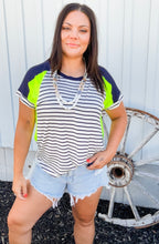 Navy & Neon Tee