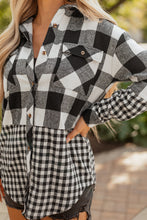 Cecelia Patchwork Drawstring Hooded Shacket