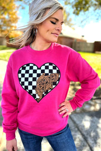 Checked In Love Pullover Sweatshirt