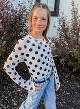 Polka Dot Mesh Long Sleeve
