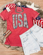 Camo USA Tee {Red}