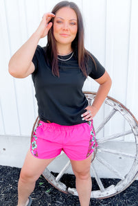 Short Rounds Athletic Shorts {Fuschia}