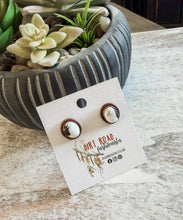 Copper & White Buffalo Stud Earrings