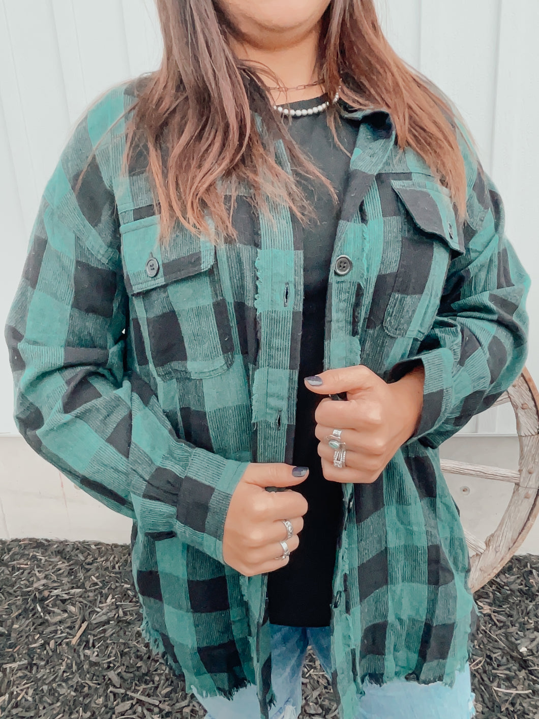 All Checked Out Flannel {Green}