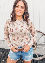 Cactus & Boots Mesh Long Sleeve
