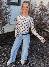 Polka Dot Mesh Long Sleeve