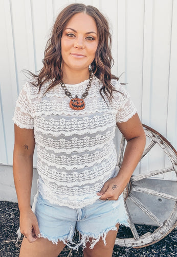 Rosalie Lace Tee {White}