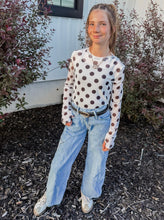 Polka Dot Mesh Long Sleeve