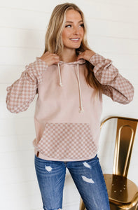 Checked Out University Hoodie-Pink {Ampersand}