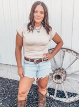 Harley Cap Sleeve Tee {Beige}
