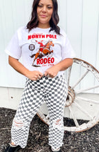 Checkered Distressed Denim Crop Jeans