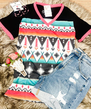 Spark Joy Aztec V-Neck Top