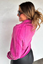 Marley Button Pullover {Fuschia}