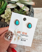 Turquoise & Copper Stud Earrings